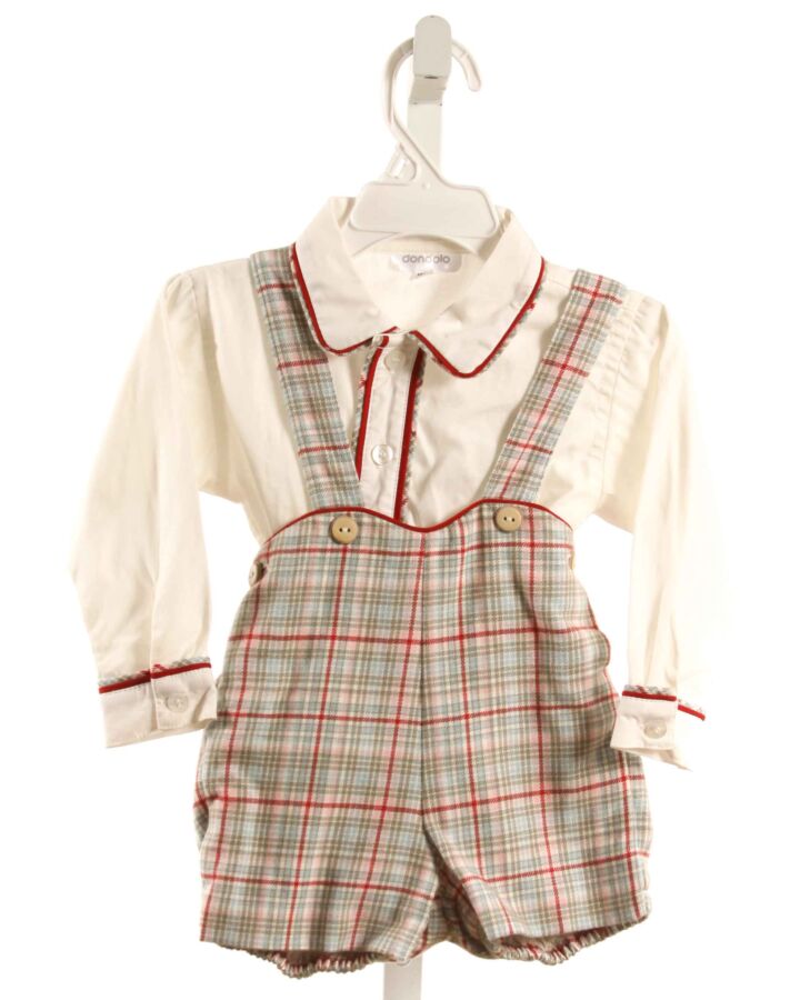 DONDOLO  RED  PLAID  2-PIECE DRESSY OUTFIT WITH BUBBLE HEM