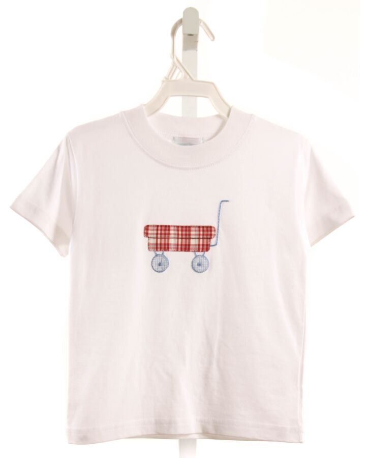 RED BEANS  WHITE   APPLIQUED T-SHIRT