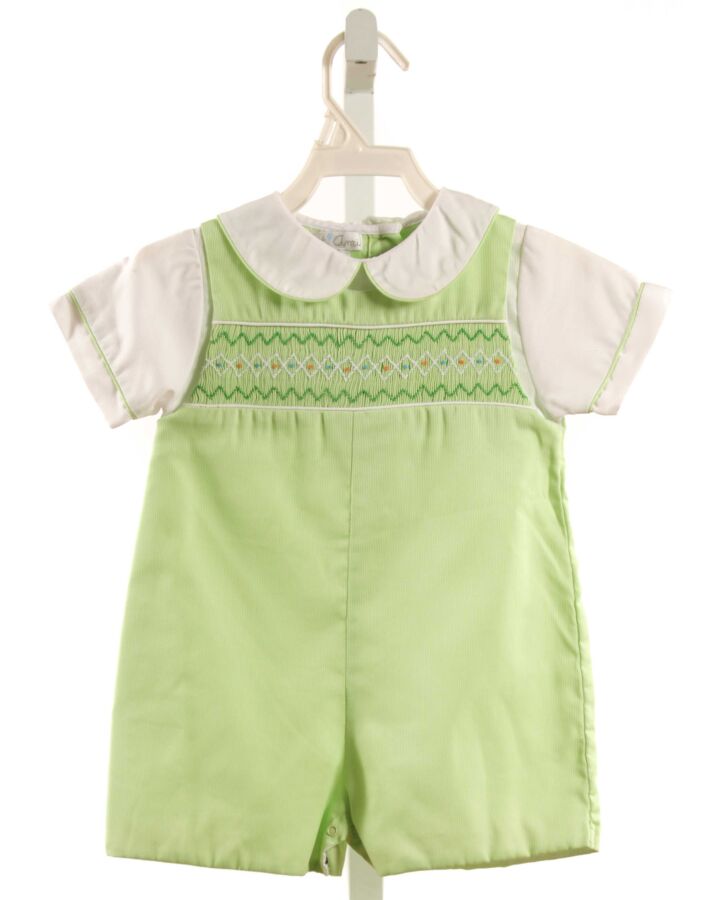 PETIT AMI  LT GREEN   SMOCKED SHORTALL