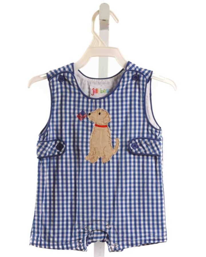 JELLYBEANS  BLUE  GINGHAM APPLIQUED JON JON