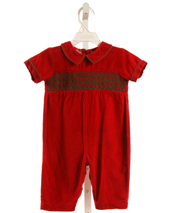 ROYAL CHILD  RED CORDUROY  SMOCKED LONGALL