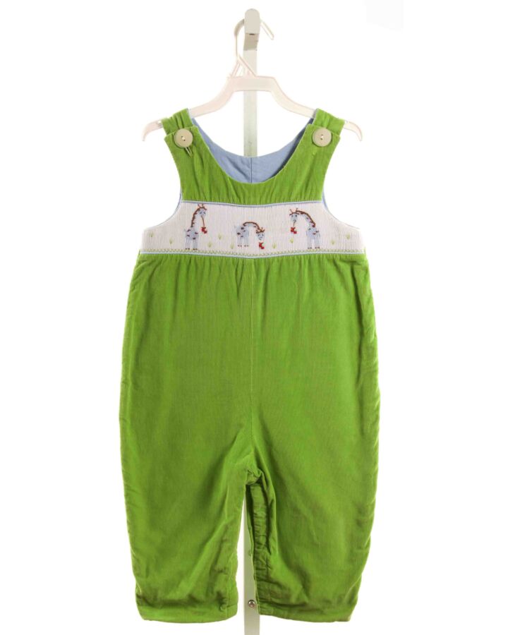 BEAUX ET BELLES  LIME GREEN CORDUROY  SMOCKED LONGALL