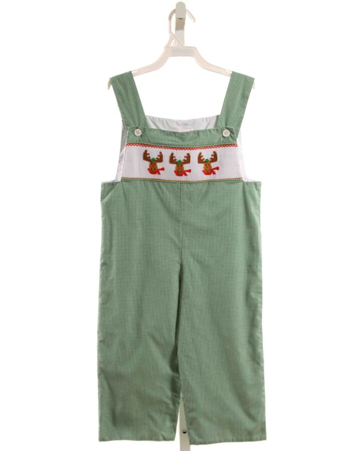 MOM & ME  GREEN  GINGHAM SMOCKED LONGALL