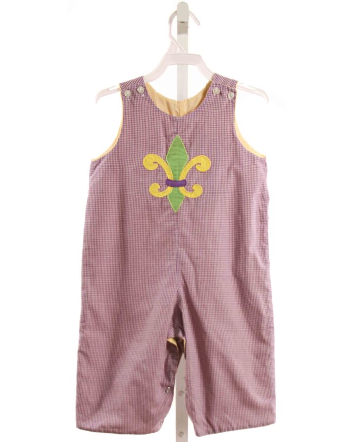 LE ZA ME  PURPLE  GINGHAM APPLIQUED LONGALL