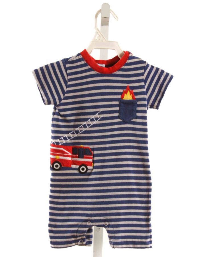 WALLY & WILLIE  NAVY  STRIPED APPLIQUED KNIT SHORTALL