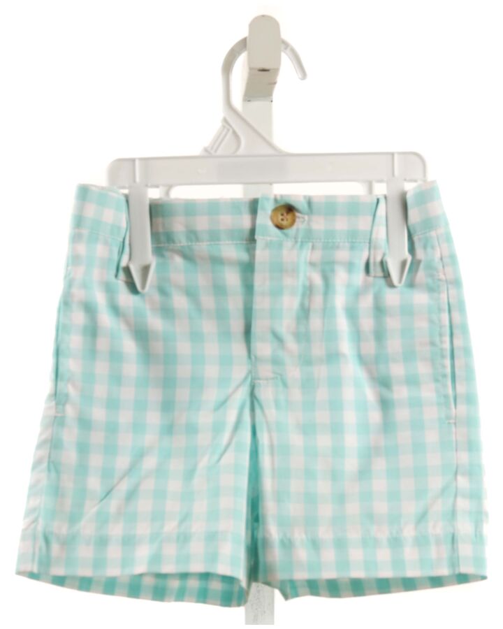 KELLY'S KIDS  AQUA  GINGHAM  SHORTS