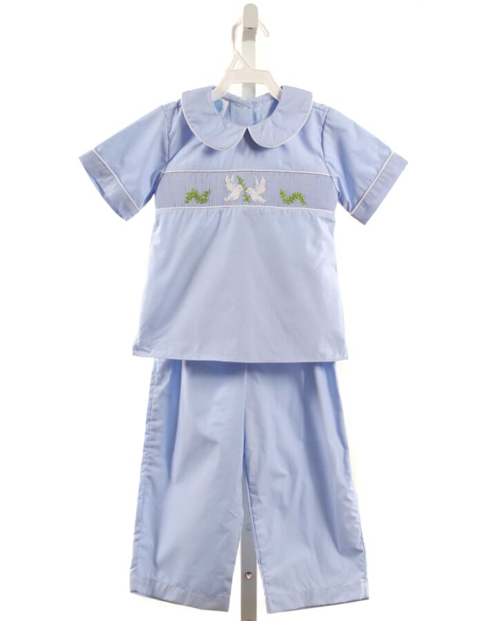 BLUE DOVE  LT BLUE   SMOCKED 2-PIECE OUTFIT