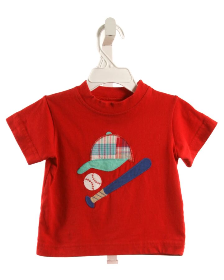 KELLY'S KIDS  RED   APPLIQUED KNIT SS SHIRT