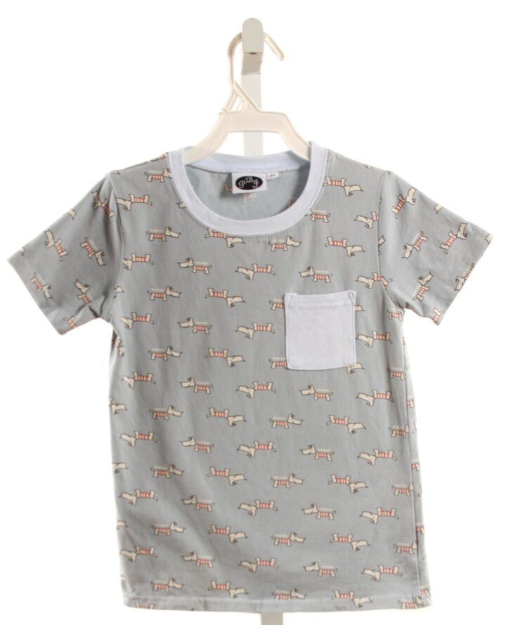 PBJ  BLUE  PRINT  KNIT SS SHIRT