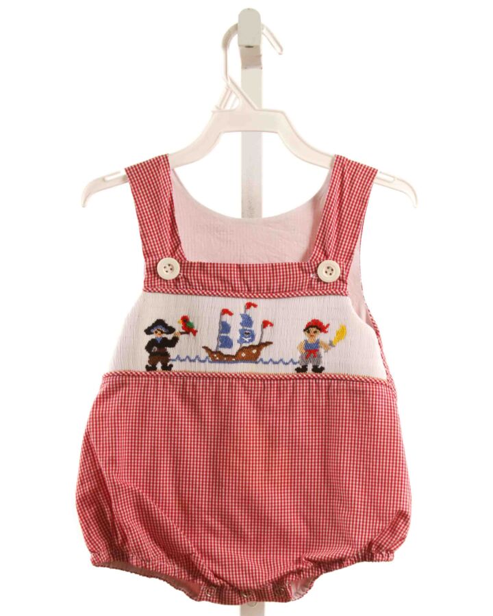 REMEMBER NGUYEN  RED  GINGHAM SMOCKED BUBBLE