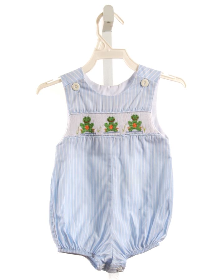 BOW PEEP  LT BLUE  STRIPED SMOCKED BUBBLE