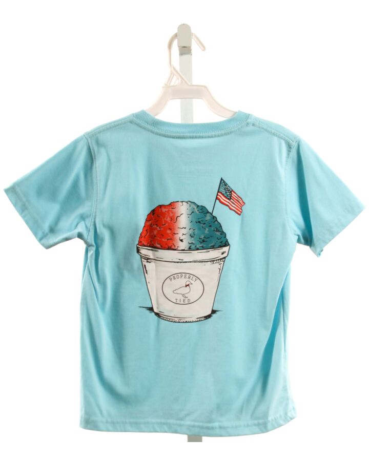 PROPERLY TIED  BLUE KNIT  PRINTED DESIGN T-SHIRT