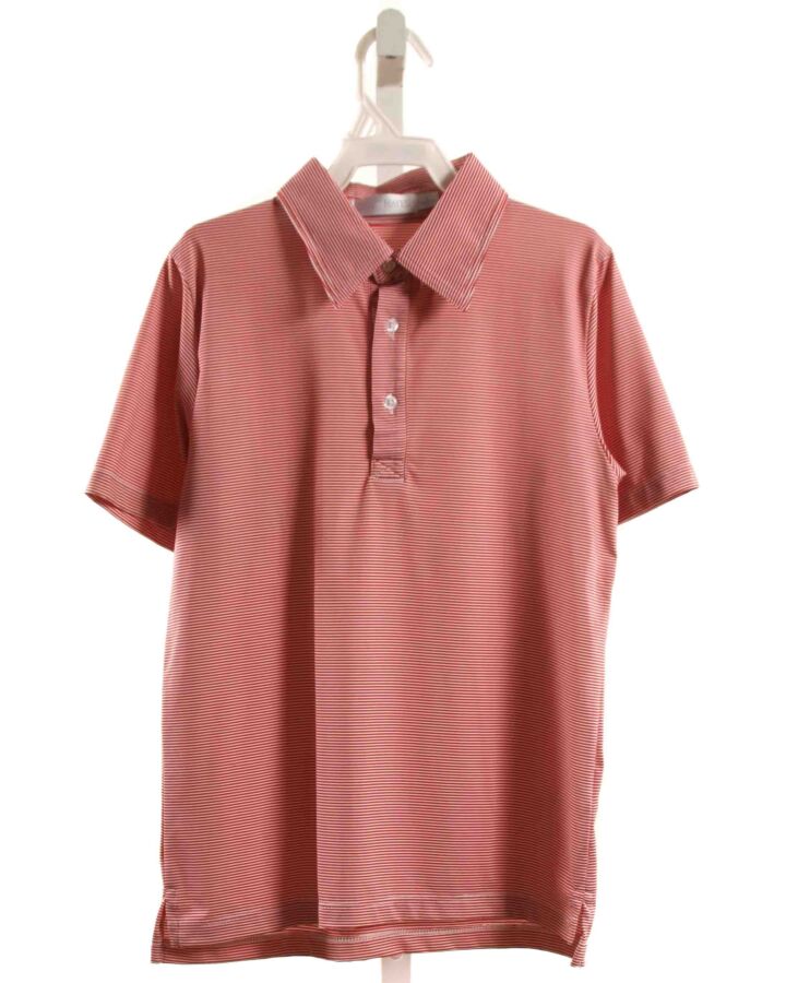 LILA + HAYES  RED  STRIPED  KNIT SS SHIRT
