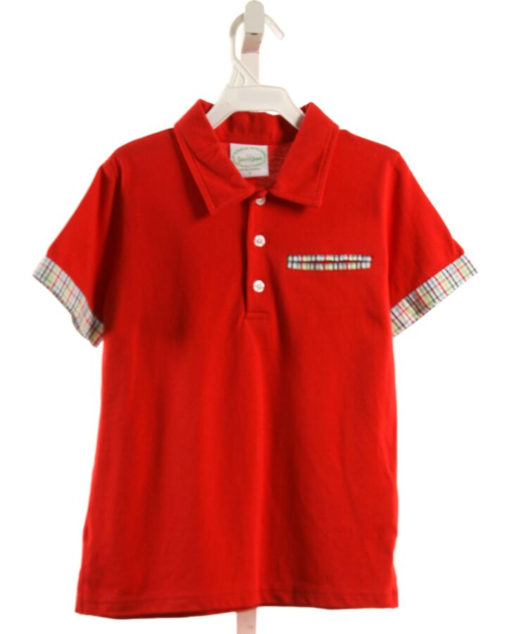 GRACE & JAMES  RED    KNIT SS SHIRT