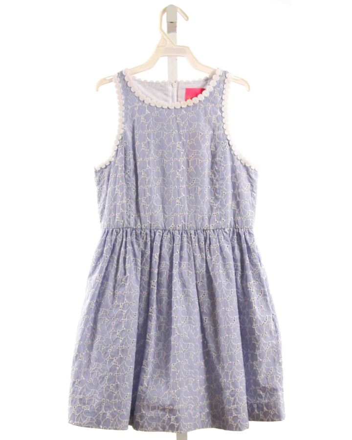 LILLY PULITZER  BLUE EYELET STRIPED  DRESS