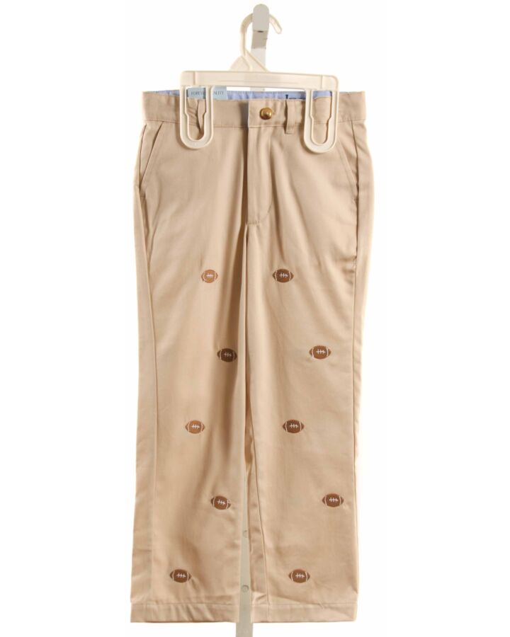 LITTLE ENGLISH  KHAKI   EMBROIDERED PANTS