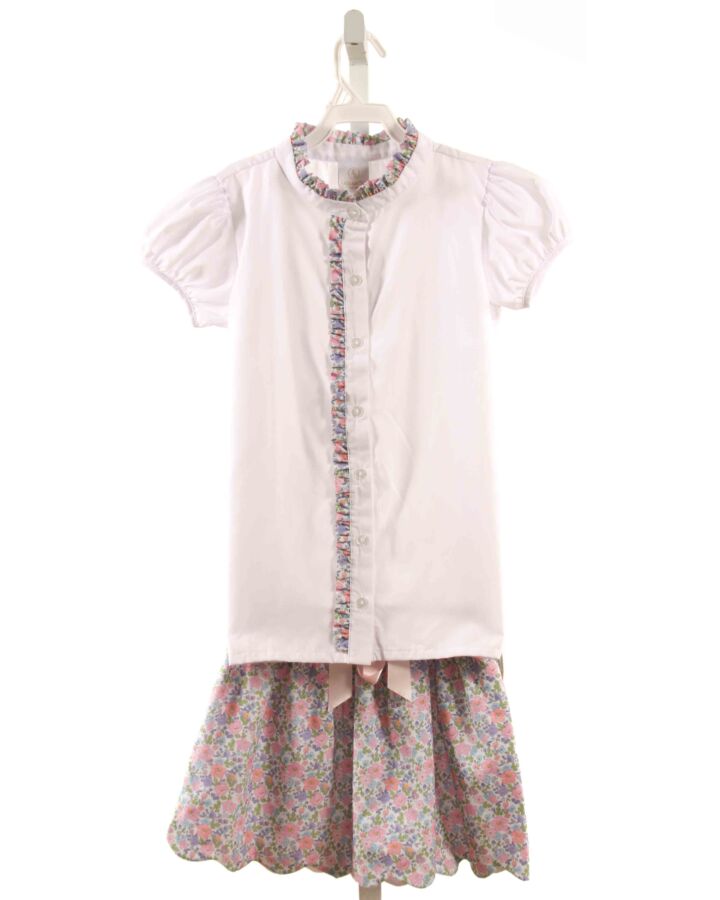 LULLABY SET  WHITE  FLORAL  2-PIECE OUTFIT WITH RUFFLE