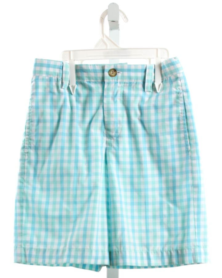 KELLY'S KIDS  AQUA  GINGHAM  SHORTS