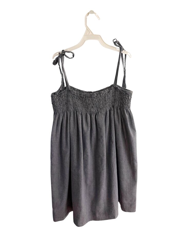 PAPO D'ANJO  NAVY  MICROCHECK SMOCKED SLEEVELESS SHIRT