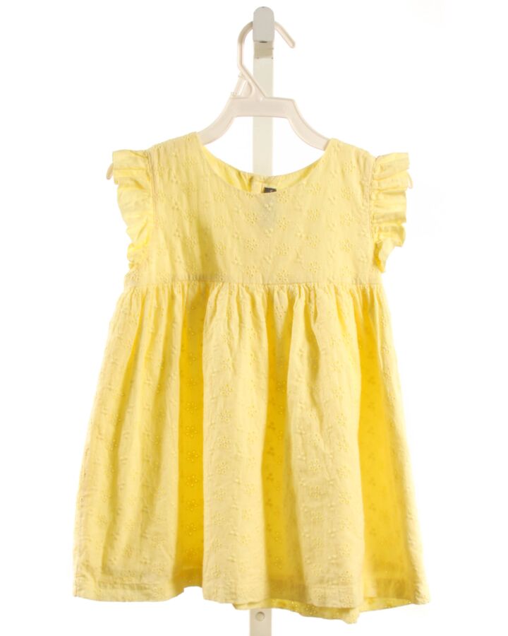 PETIT CONFECTIONS  YELLOW EYELET   DRESS WITH RUFFLE