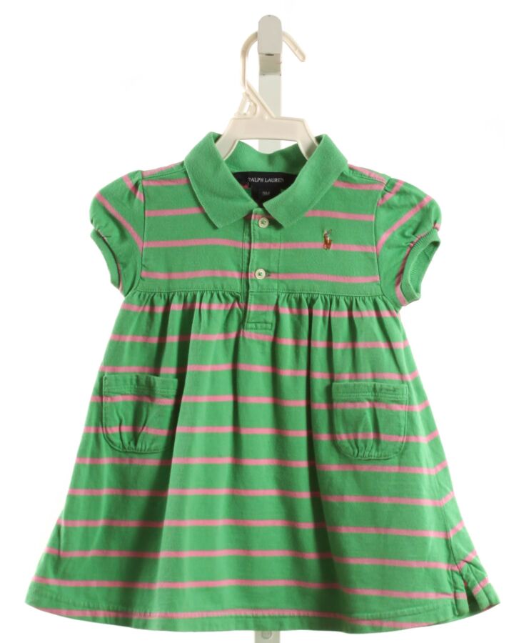 RALPH LAUREN  GREEN  STRIPED  KNIT DRESS