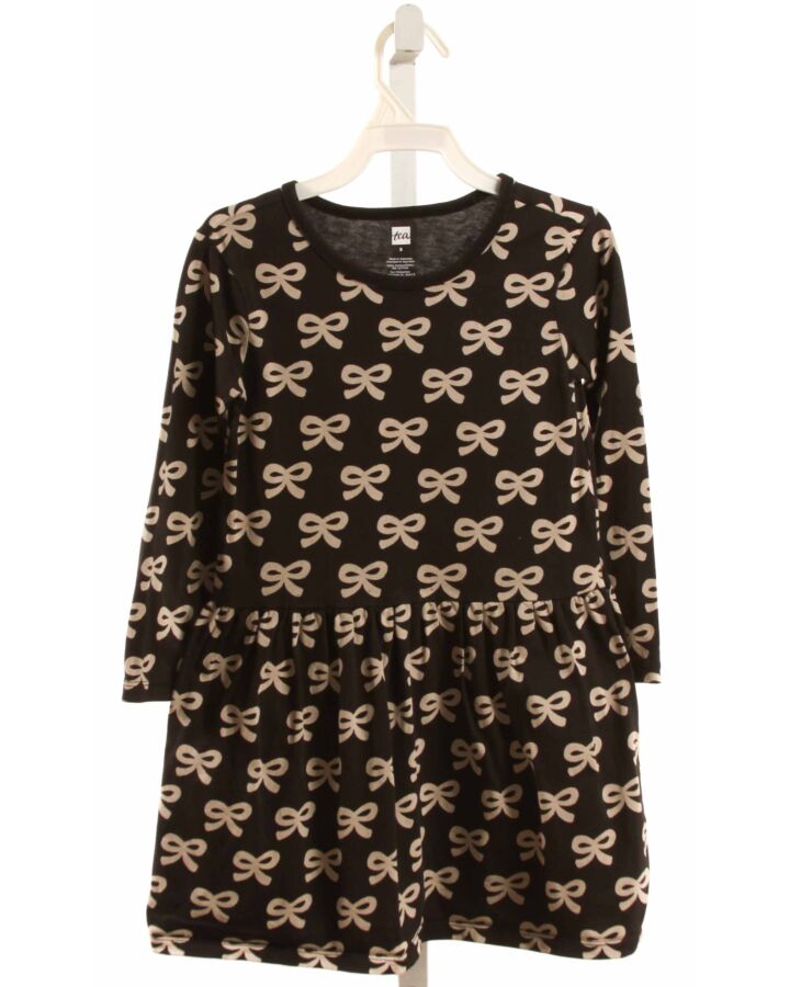 TEA  BLACK   PRINTED DESIGN KNIT DRESS