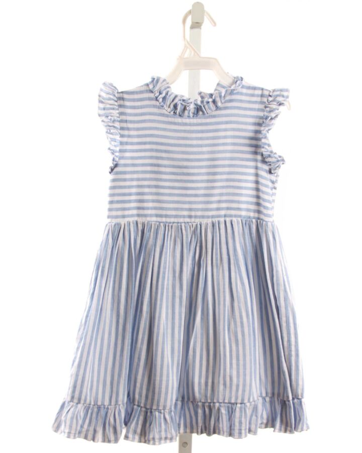 THE OAKS APPAREL   BLUE  STRIPED  DRESS WITH RUFFLE