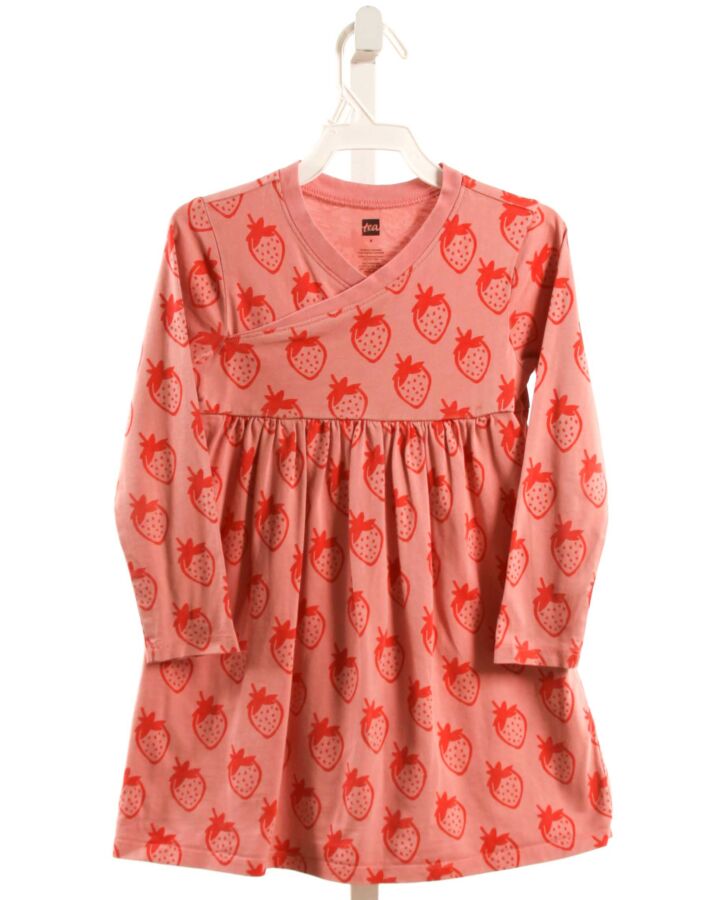 TEA  PINK   PRINTED DESIGN KNIT DRESS