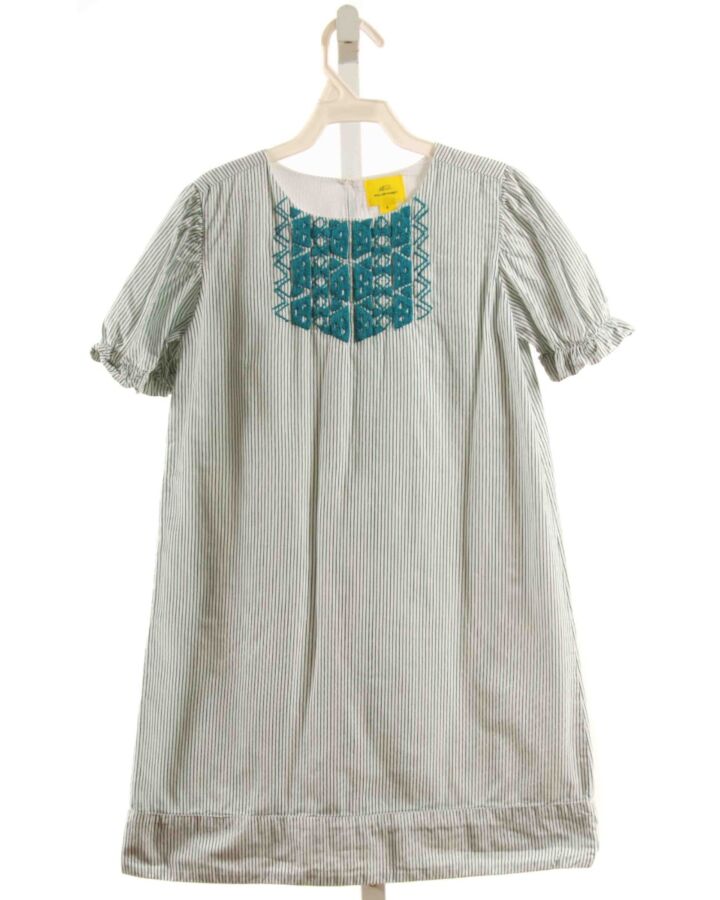 ROBERTA ROLLER RABBIT  GREEN  STRIPED EMBROIDERED DRESS