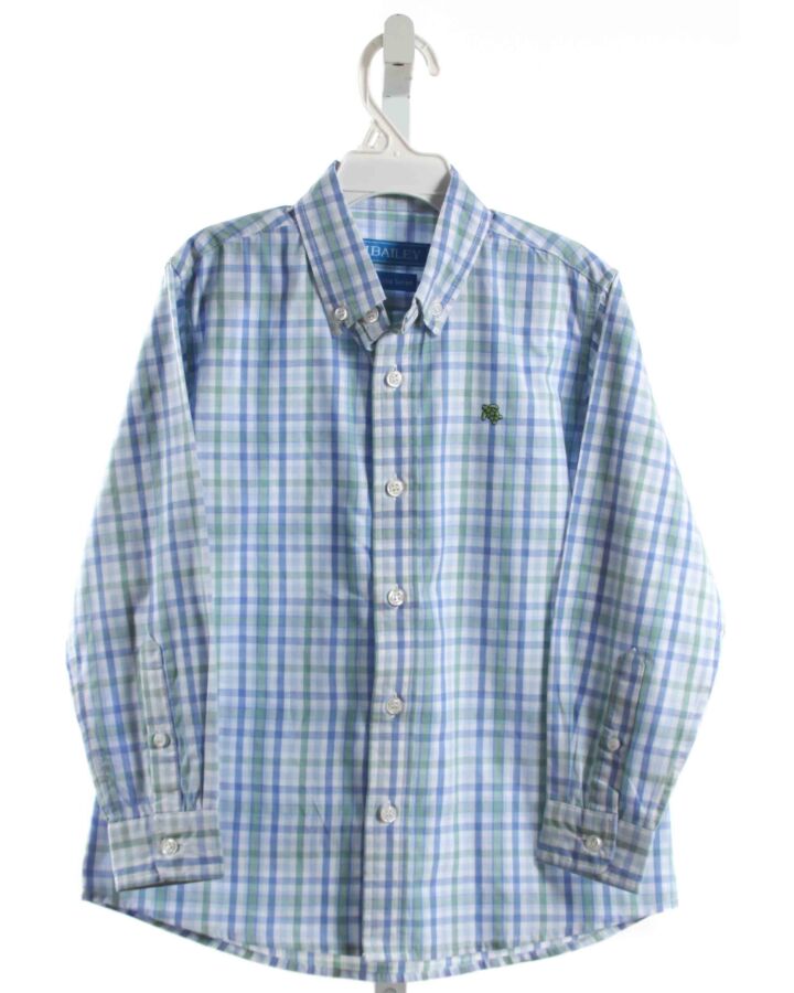 J. BAILEY  LT BLUE  PLAID  DRESS SHIRT