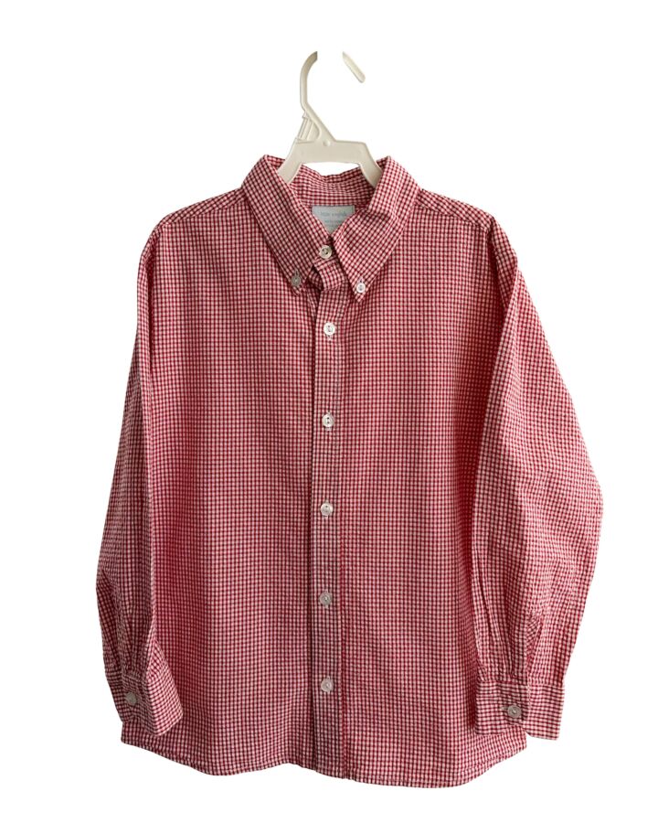 LITTLE ENGLISH  RED SEERSUCKER GINGHAM  DRESS SHIRT