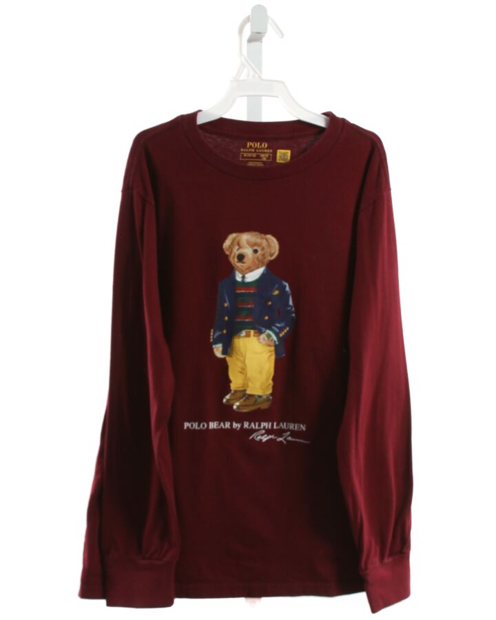 POLO BY RALPH LAUREN  MAROON   PRINTED DESIGN KNIT LS SHIRT