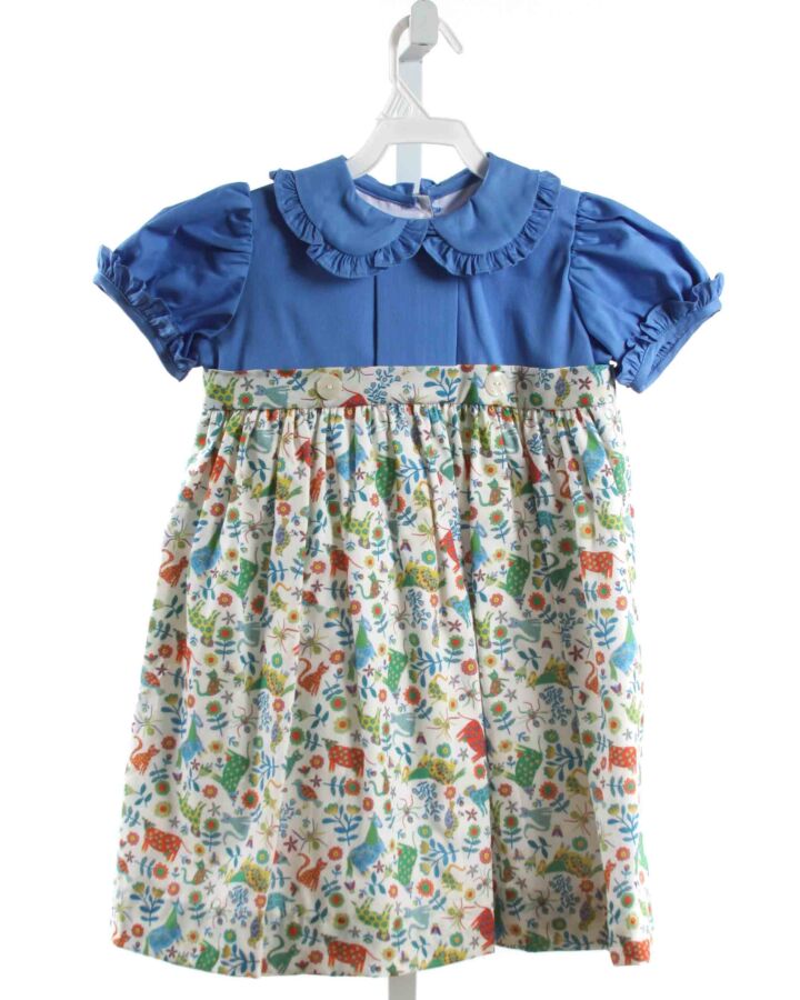 MARY & GRACE  BLUE  FLORAL  DRESS WITH RUFFLE