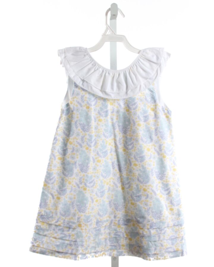 SHRIMP & GRITS  LT BLUE  FLORAL  DRESS WITH RUFFLE