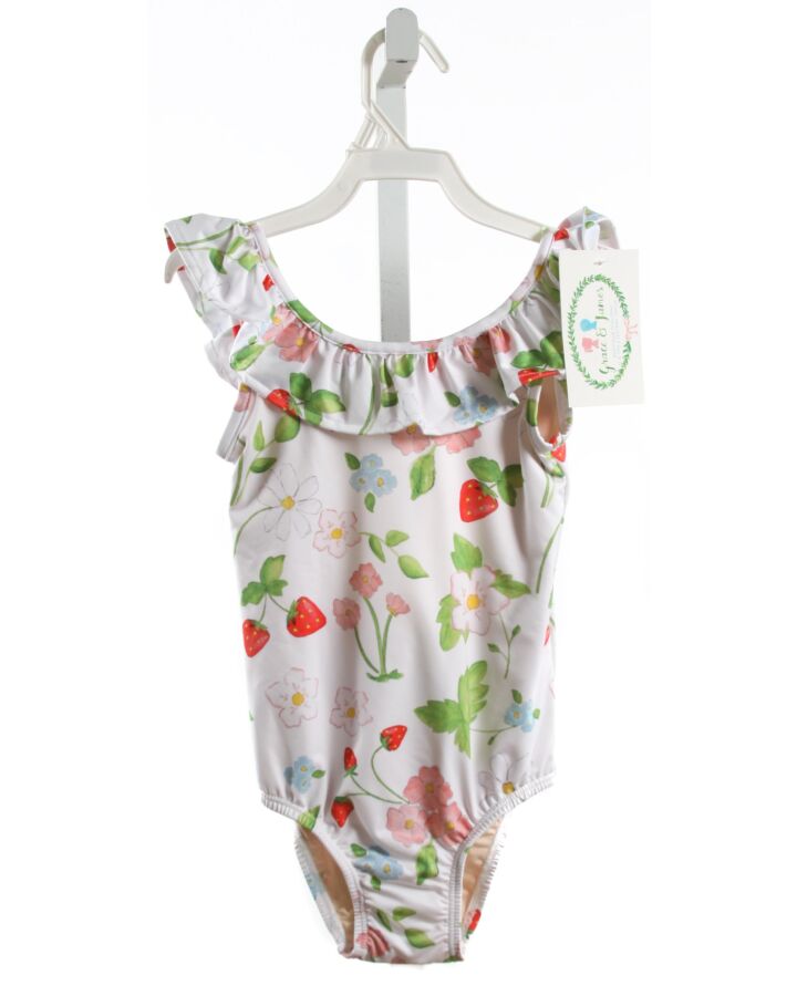 GRACE & JAMES  WHITE  FLORAL  1-PIECE SWIMSUIT