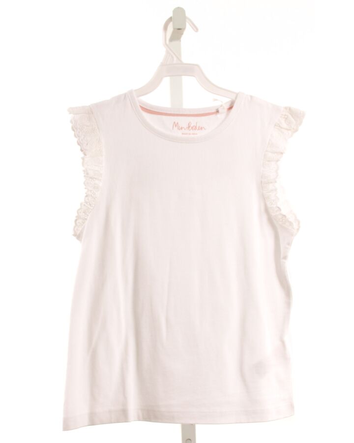 MINI BODEN  WHITE    SLEEVELESS SHIRT WITH EYELET TRIM