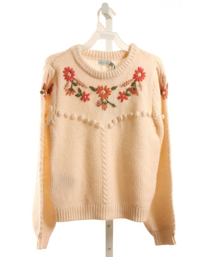 ABEL & LULA  CREAM KNIT FLORAL EMBROIDERED SWEATER