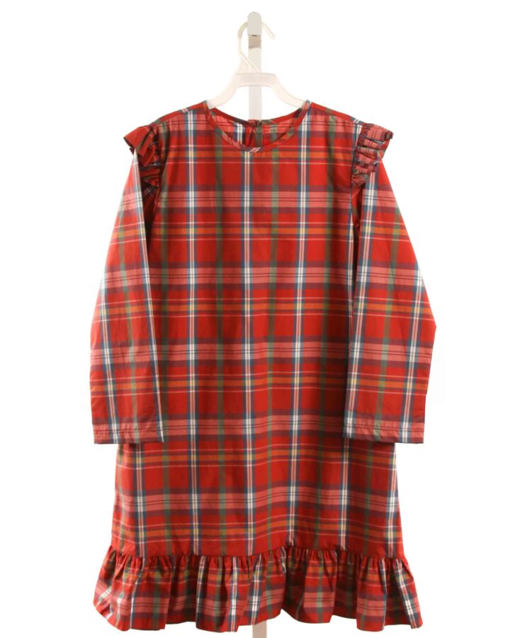 BELLA BLISS  RED  PLAID  DRESS WITH RUFFLE