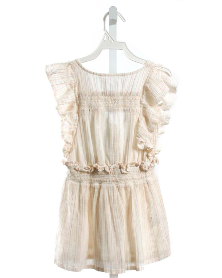 LOUIS LOUISE  CREAM   SMOCKED DRESS WITH RUFFLE