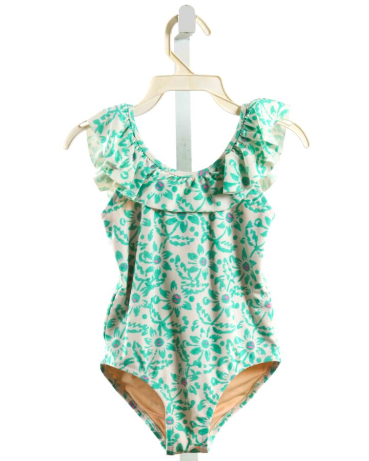 CREWCUTS  MINT  FLORAL  1-PIECE SWIMSUIT