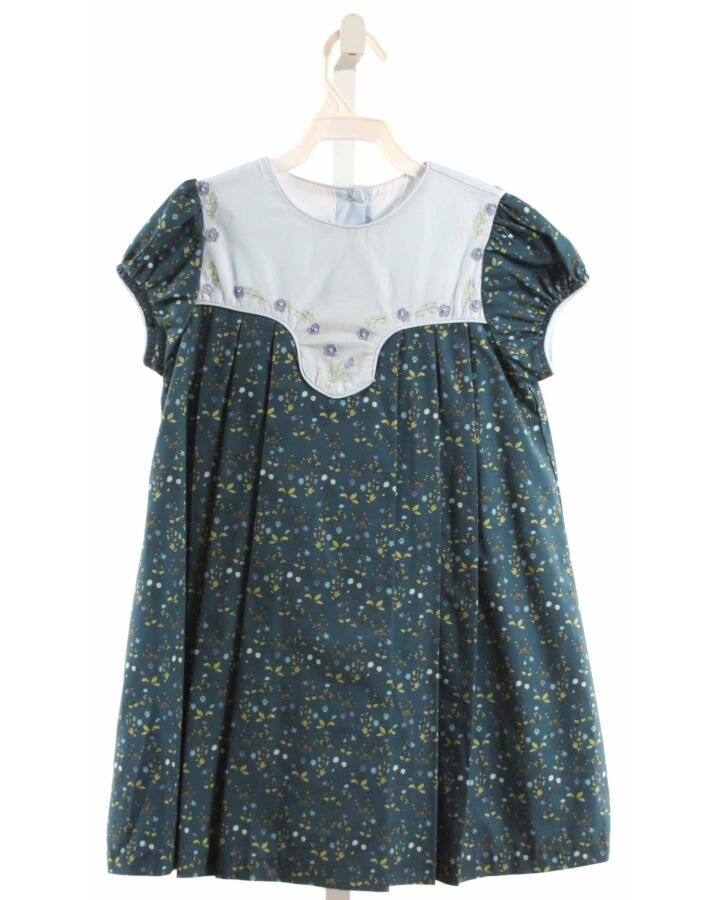 DONDOLO  BLUE  FLORAL EMBROIDERED DRESS