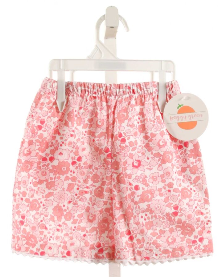 PEGGY GREEN  PINK  FLORAL  SHORTS WITH RIC RAC