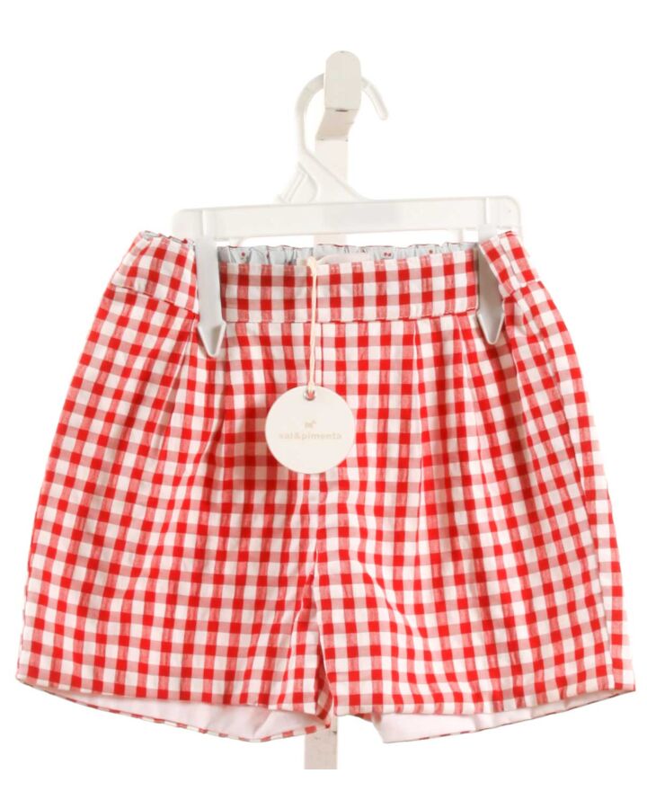 SAL & PIMENTA  RED SEERSUCKER GINGHAM  SHORTS