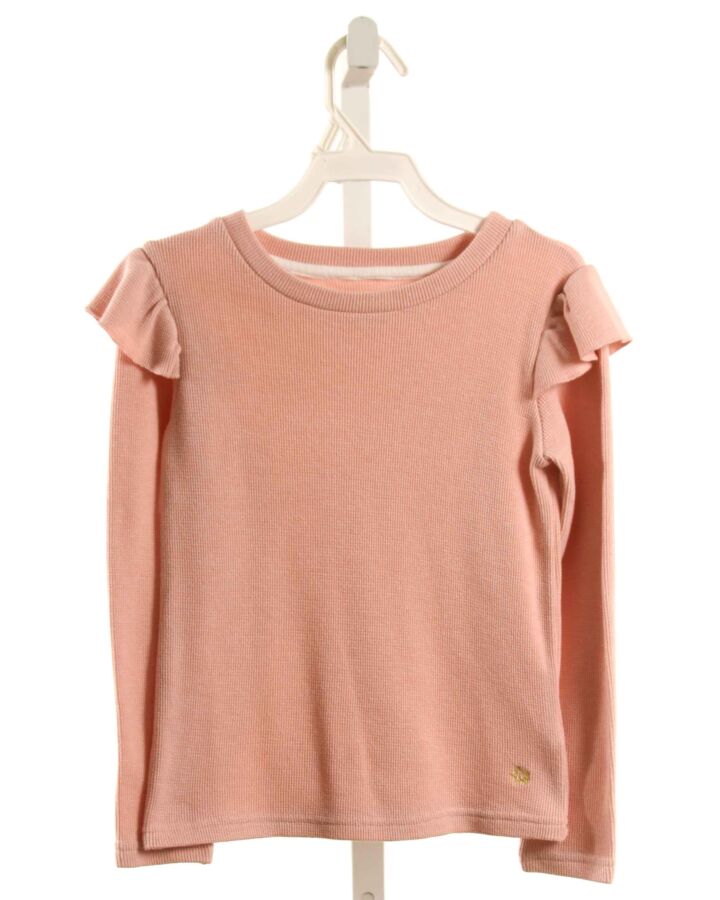 EGG  PINK    KNIT LS SHIRT WITH RUFFLE