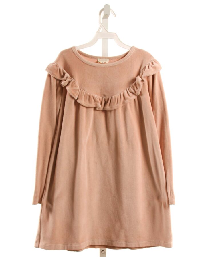 LOUIS LOUISE  PINK VELVET   KNIT DRESS WITH RUFFLE