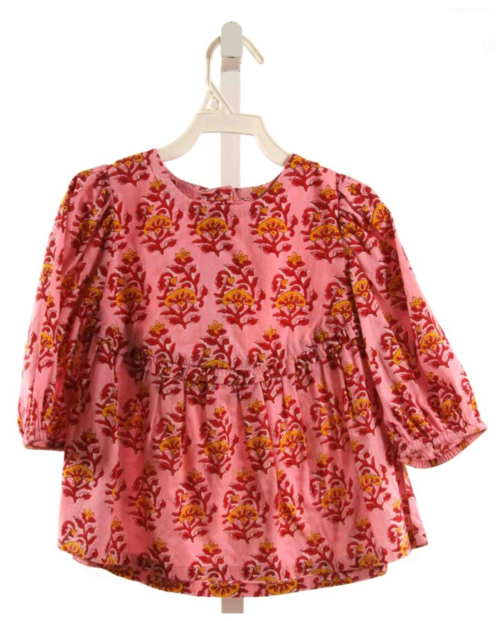 PINK CHICKEN  HOT PINK  FLORAL  SHIRT-LS