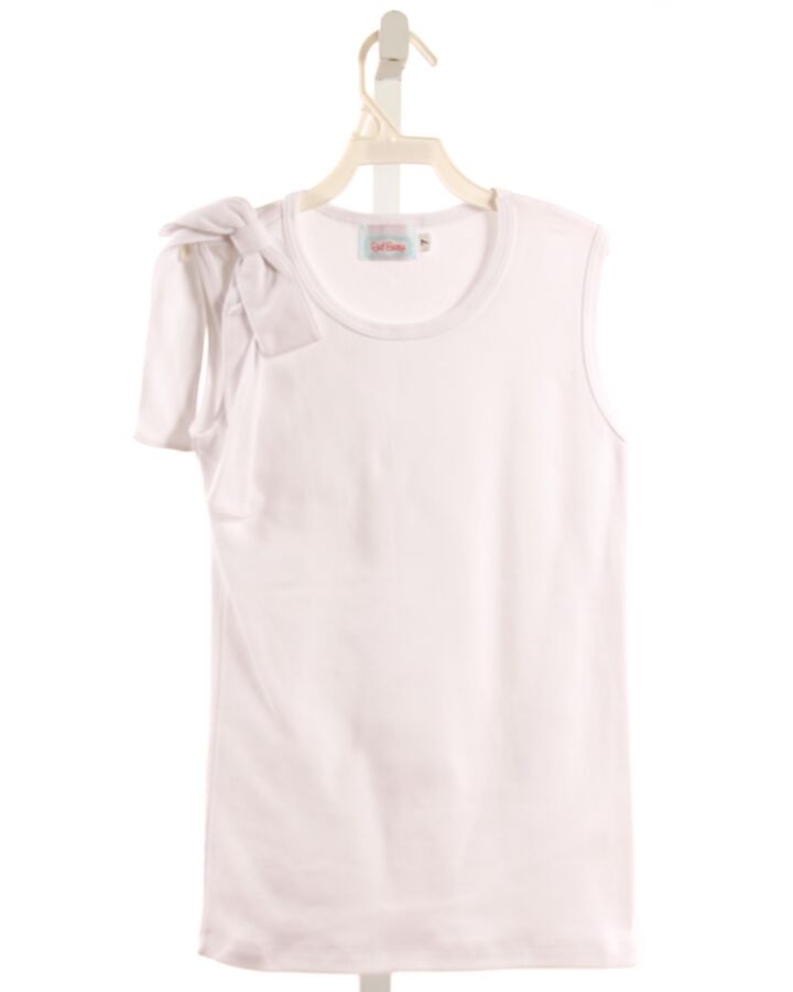 RED BEANS  WHITE    SLEEVELESS SHIRT WITH BOW