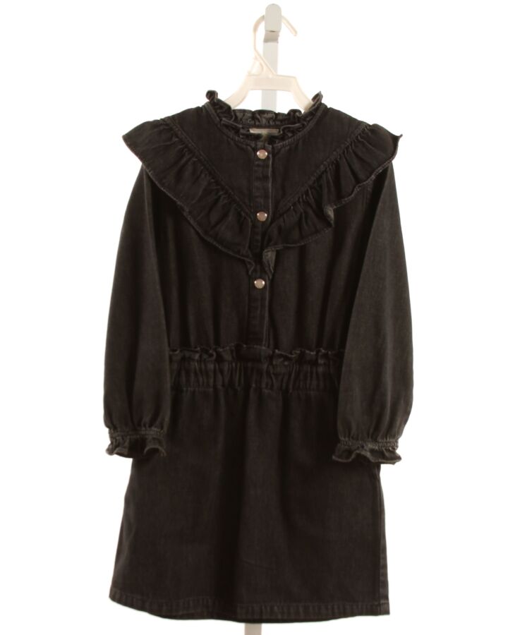 LOUIS LOUISE  BLACK DENIM   DRESS WITH RUFFLE