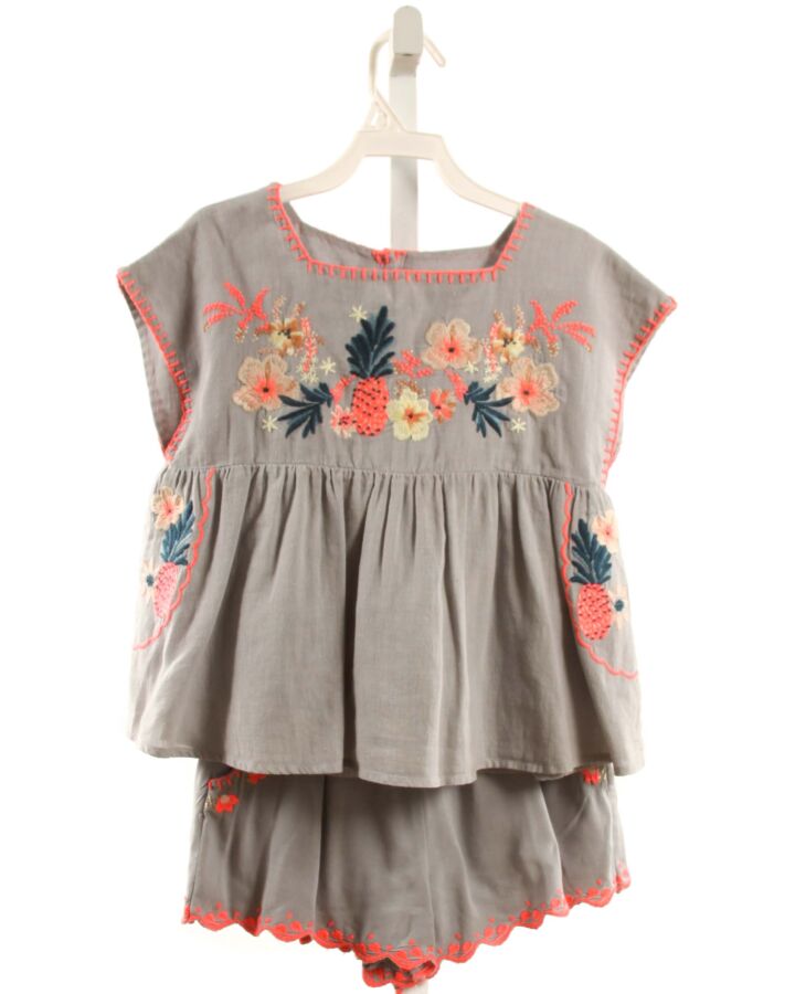 LOUISE MISHA  GRAY  FLORAL EMBROIDERED 2-PIECE OUTFIT