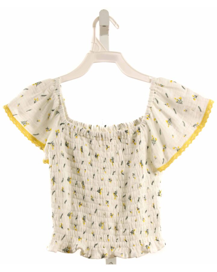 BELA & NUNI  YELLOW  FLORAL SMOCKED SHIRT-SS